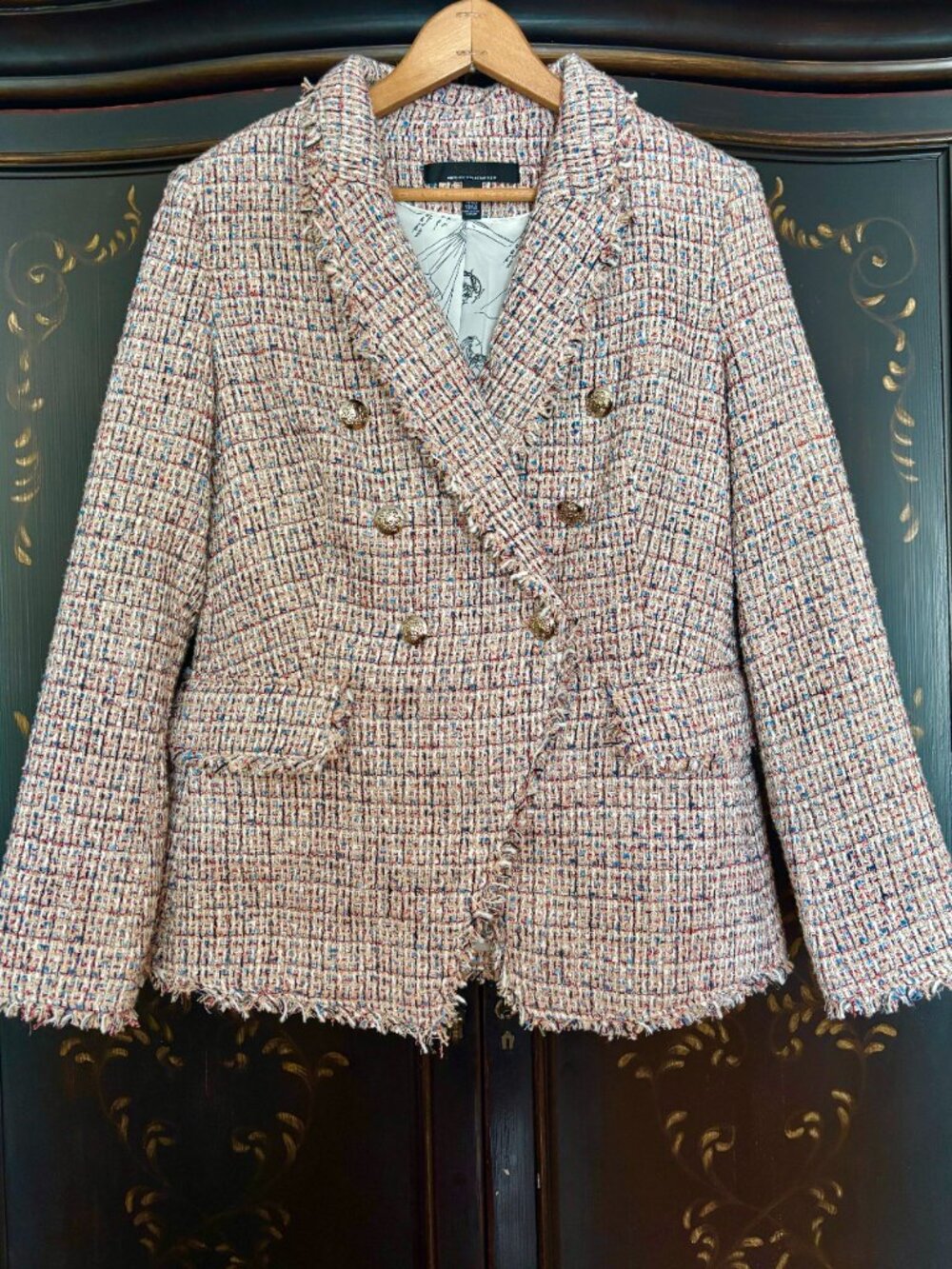 White House Black Market Tweed Studio Blazer – Multi-Color – Size 8 - Picture 4 of 14